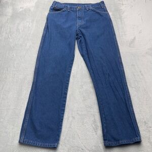 Dickies Straight Jeans Mens 32x30 Blue Denim Cotton Classic Workwear Dark Wash
